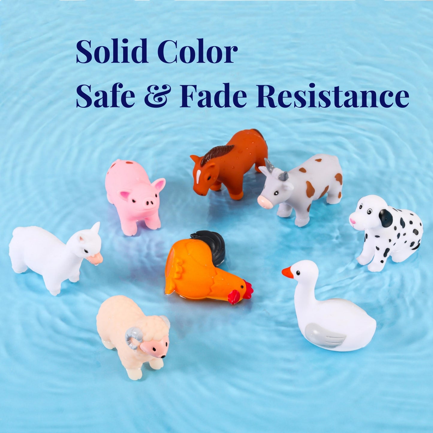 Bath Toys Mold Free No Hole for Toddlers/ Infants/ Babies, No Mold Bathtub Toys (Animal Ⅱ, 8 Pcs with Storage Bag)