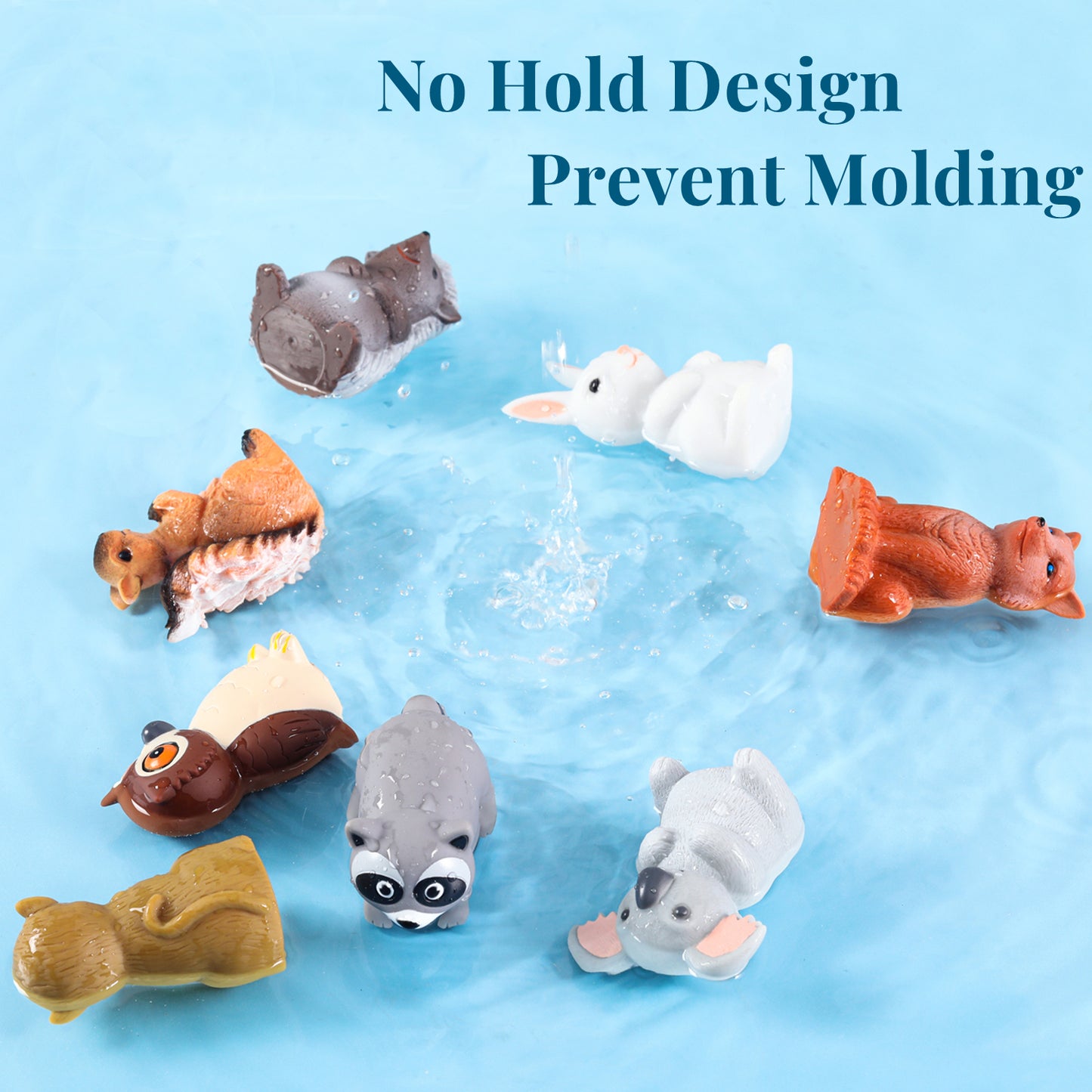 Bath Toys Mold Free No Hole for Toddlers/ Infants/ Babies, No Mold Bathtub Toys (Animal Ⅰ, 8 Pcs with Storage Bag)…