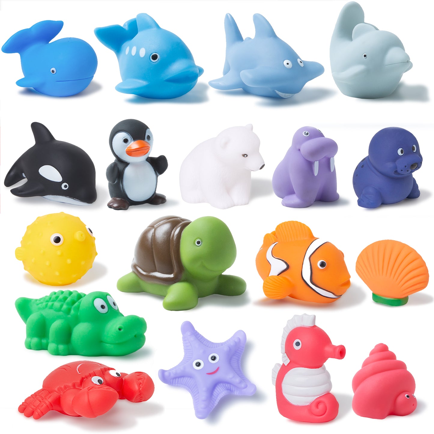 Mold Free Bath Toys 18 Pcs for Toddlers/ Infants 6 - 12- 18 Months, No Hole Baby Bathtub Toys, 1 2 3 4 Years Old Kids (18 Pcs Ocean Animals with Mesh Bag) Visit the XY-WQ Store