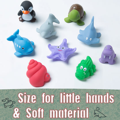 Mold Free Bath Toys 18 Pcs for Toddlers/ Infants 6 - 12- 18 Months, No Hole Baby Bathtub Toys, 1 2 3 4 Years Old Kids (18 Pcs Ocean Animals with Mesh Bag) Visit the XY-WQ Store