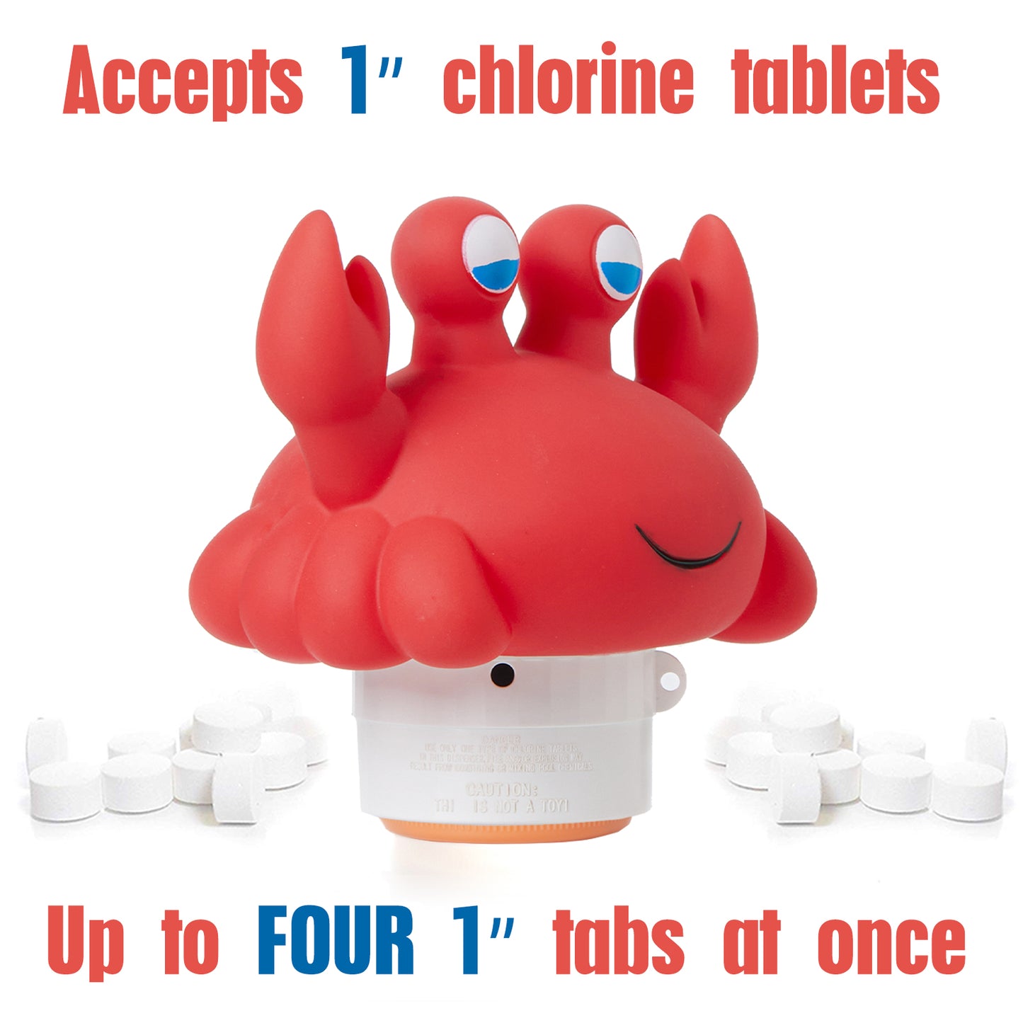 XY-WQ Crab Chlorine Floater for 1" Tab ONLY, Mini Floating Pool Chlorine Dispenser