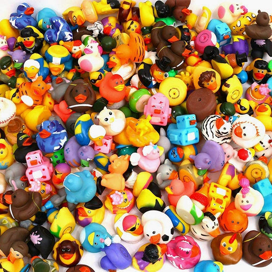 XY-WQ 25-200 Pack Rubber Duck Bath Toy Assortment - Bulk Floater Duck for Kids - Baby Showers Accessories - Party Favors, Birthdays, Bath Time, and More